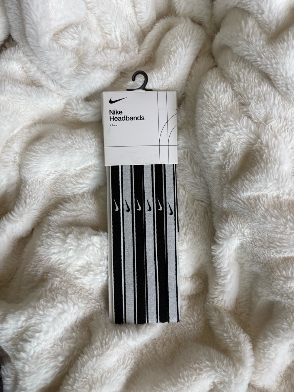 Nike Black and White Striped Headbands - Pack of 6